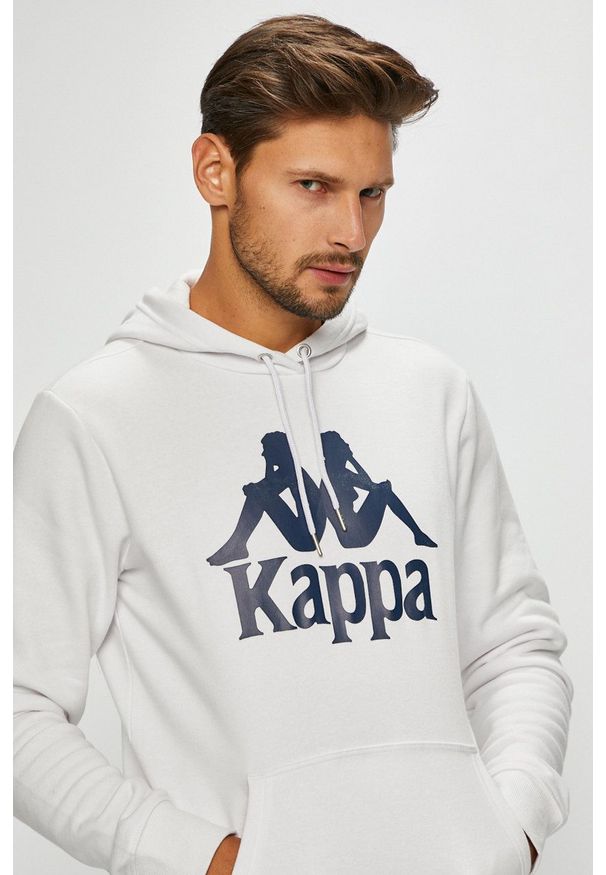 Kappa - Bluza. Okazja: na co dzień. Kolor: biały. Materiał: dzianina. Wzór: nadruk. Styl: casual