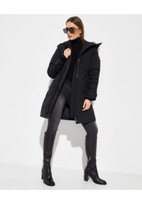 CANADA GOOSE - Czarna kurtka Lorette. Kolor: czarny. Materiał: wełna, materiał, futro. Wzór: aplikacja. Sezon: zima. Styl: elegancki, klasyczny #2