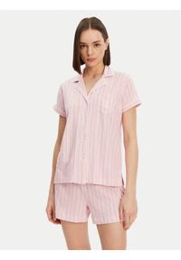 Lauren Ralph Lauren - LAUREN RALPH LAUREN Piżama ILN12421 Różowy Regular Fit. Kolor: różowy. Materiał: bawełna