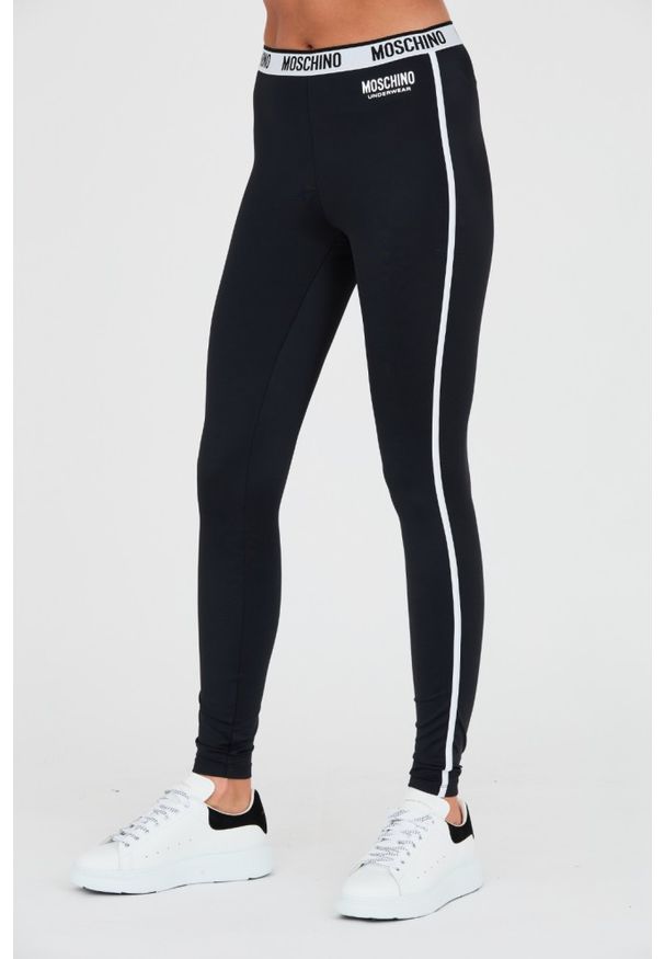 MOSCHINO Czarne legginsy. Kolor: czarny