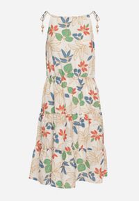 Born2be - Jasnobeżowa Sukienka Mennotia. Okazja: na imprezę, na co dzień. Kolor: beżowy. Długość rękawa: na ramiączkach. Typ sukienki: proste. Styl: casual, elegancki #6