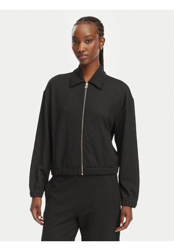 Hugo - HUGO Bluza Dayane 50557503 Czarny Regular Fit. Kolor: czarny. Materiał: syntetyk