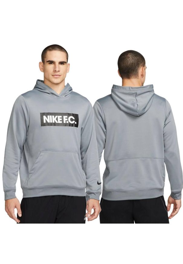 Bluza sportowa męska Nike FC Libero Dri-Fit treningowa kangurka z kapturem. Typ kołnierza: kaptur. Kolor: szary. Materiał: dresówka. Technologia: Dri-Fit (Nike)