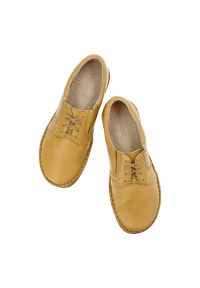 Żółte Półbuty Wasak Wygodne Skórzane Buty. Okazja: na co dzień. Kolor: żółty. Materiał: skóra. Styl: casual, klasyczny #2