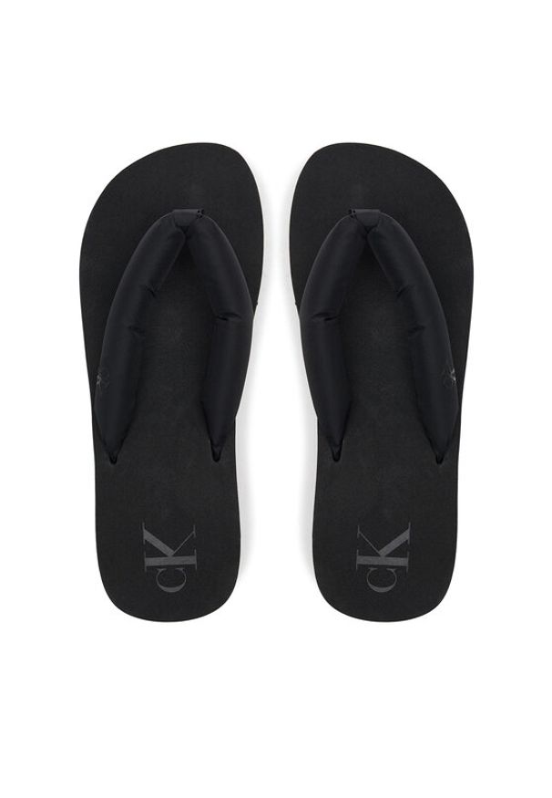 Calvin Klein Jeans Japonki Beach Sandal Flatform Ttxr Satin YW0YW01723 Czarny. Kolor: czarny. Materiał: materiał