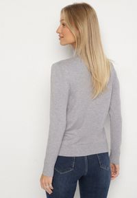 Born2be - Szary Gładki Sweter z Półgolfem w Stylu Casual Unallia. Okazja: na co dzień. Kolor: szary. Materiał: jeans. Długość rękawa: długi rękaw. Długość: długie. Wzór: gładki. Styl: casual #5