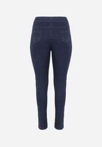Born2be - Granatowe Spodnie Jegginsy z Gumką w Talii Elasande. Kolekcja: plus size. Kolor: niebieski. Materiał: jeans #2