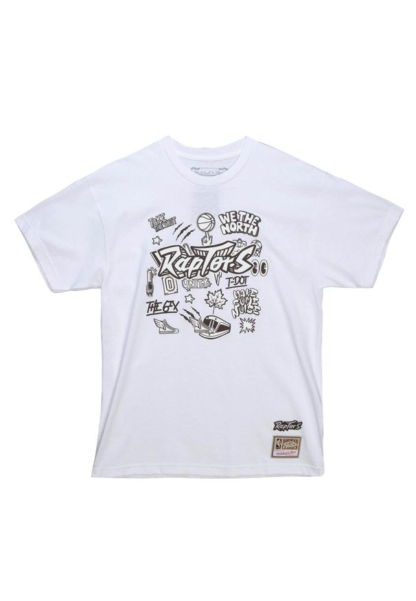 Mitchell & Ness - Koszulka Toronto Raptors Doodle. Kolor: biały. Sport: koszykówka