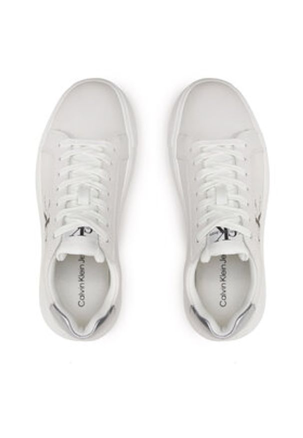 Calvin Klein Jeans Sneakersy Chunky Cupsole Laceup Lth Ml Mtl YW0YW01476 Biały. Kolor: biały. Materiał: skóra