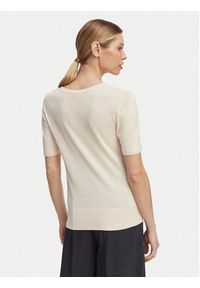 Calvin Klein Sweter LV044F323G Kremowy Regular Fit. Kolor: kremowy. Materiał: wiskoza #5