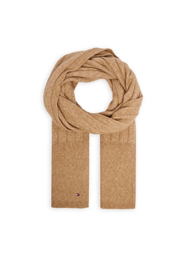 TOMMY HILFIGER - Tommy Hilfiger Szalik Flag Fluffy AW0AW17787 Beżowy. Kolor: beżowy. Materiał: poliester