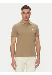 AMI PARIS Polo HPL060.760 Khaki Regular Fit. Typ kołnierza: polo. Kolor: brązowy. Materiał: bawełna