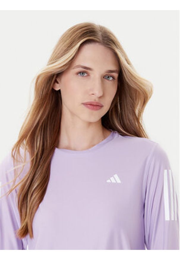 Adidas - adidas Koszulka techniczna Own The Run JW9670 Fioletowy Regular Fit. Kolor: fioletowy. Materiał: syntetyk. Sport: bieganie