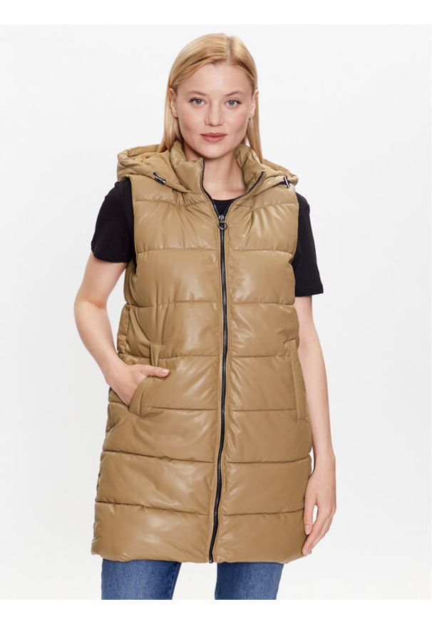 only - Kamizelka ONLY. Kolor: brązowy. Materiał: syntetyk
