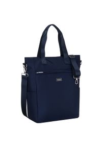 Shopperka damska w granatowym kolorze, jednokomorowa i zamykana suwakiem Peterson PTN CTY-17. Kolor: niebieski #1