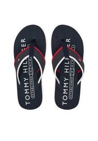 TOMMY HILFIGER - Tommy Hilfiger Japonki Tumble Beach Sandal FM0FM05710 Granatowy. Kolor: niebieski. Materiał: skóra #2