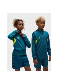 Dziecięca bluza dresowa z półzamkiem Hummel Authentic. Kolor: zielony, żółty, niebieski, wielokolorowy. Materiał: dresówka. Sport: joga i pilates #1