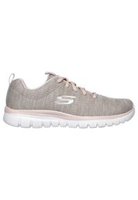skechers - Buty do chodzenia damskie Skechers Graceful Twisted Fortune. Zapięcie: sznurówki. Kolor: beżowy. Materiał: materiał, tkanina, syntetyk, guma. Szerokość cholewki: normalna. Sport: turystyka piesza #1