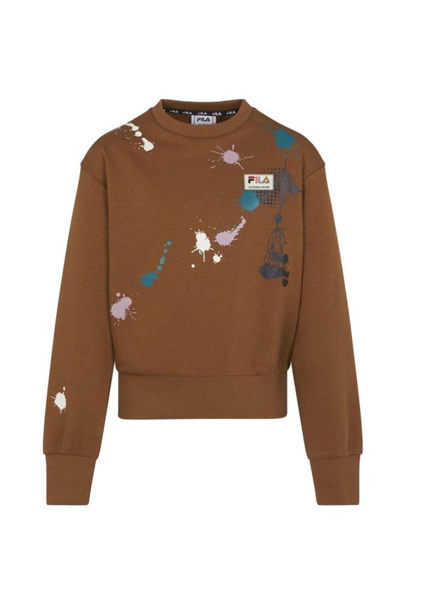 Quiksilver - Bluza dresowa dla dzieci Fila Tillburg. Kolor: brązowy. Materiał: bawełna, poliester