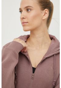 adidas Performance bluza damska kolor różowy z kapturem gładka. Okazja: na co dzień. Typ kołnierza: kaptur. Kolor: różowy. Materiał: bawełna, materiał. Wzór: gładki. Styl: casual #4