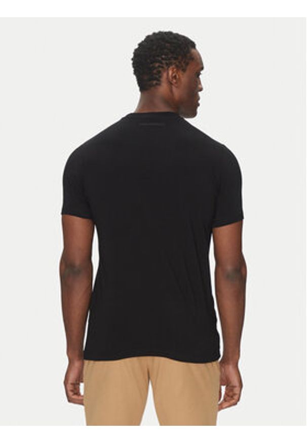 Karl Lagerfeld - KARL LAGERFELD T-Shirt 755054 552221 Czarny Regular Fit. Typ kołnierza: dekolt w karo. Kolor: czarny. Materiał: bawełna