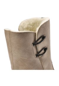 Beżowe Botki Rieker Ocieplane Buty Damskie. Kolor: beżowy. Materiał: wełna, skóra ekologiczna. Sezon: zima. Styl: elegancki