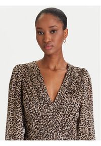 Guess Sukienka koktajlowa W5YK20 WDW82 Beżowy Regular Fit. Kolor: beżowy. Materiał: syntetyk. Styl: wizytowy #3