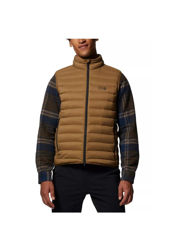 MOUNTAIN HARDWEAR - Kamizelka męska Mountain Hardwear Deloro Down. Kolor: brązowy. Materiał: puch. Sezon: zima. Sport: turystyka piesza