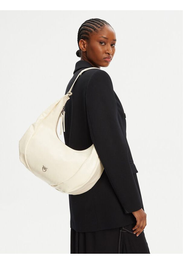 Pinko - PINKO Torebka Slouchy Hobo Big PE 25 PLTT 104295 A26J Écru. Kolor: kremowy. Materiał: skórzane