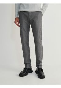 Reserved - Spodnie chino slim fit - szary. Kolor: szary. Materiał: bawełna, tkanina