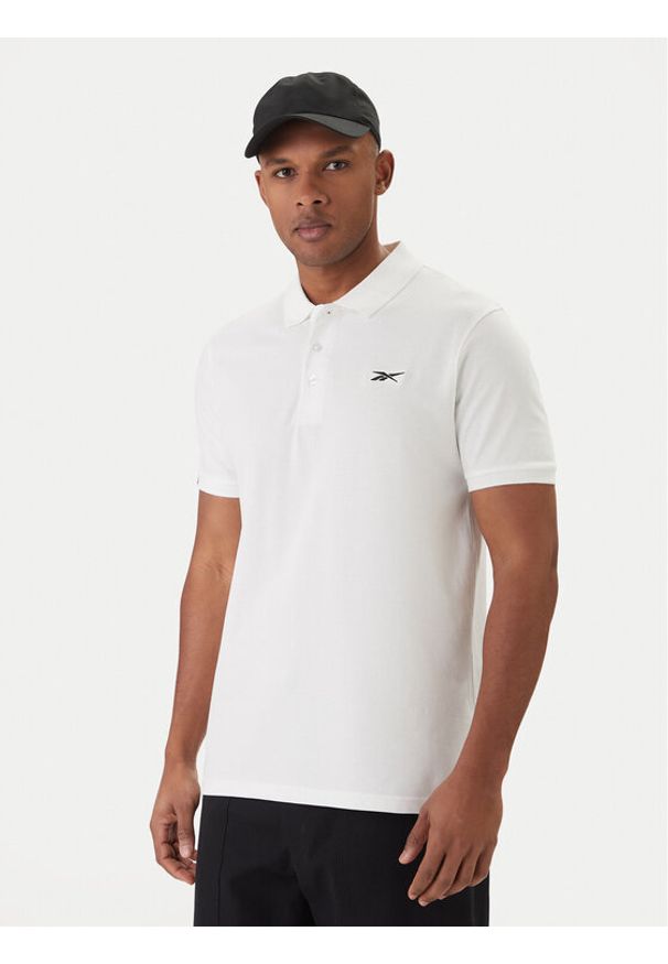 Reebok Polo Breen RK25562CCM Biały Regular Fit. Typ kołnierza: polo. Kolor: biały. Materiał: bawełna