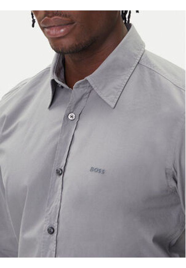 BOSS Koszula Relegant 50518304 Szary Regular Fit. Kolor: szary. Materiał: bawełna