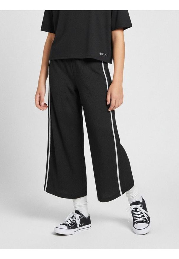 Sinsay - Spodnie z lampasem - czarny. Kolor: czarny