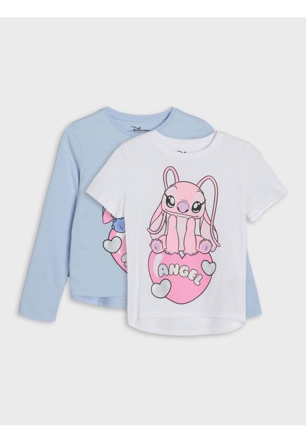 Sinsay - Bawełniana koszulka z nadrukiem 2 pack Lilo & Stitch - wielobarwny. Materiał: bawełna. Wzór: nadruk