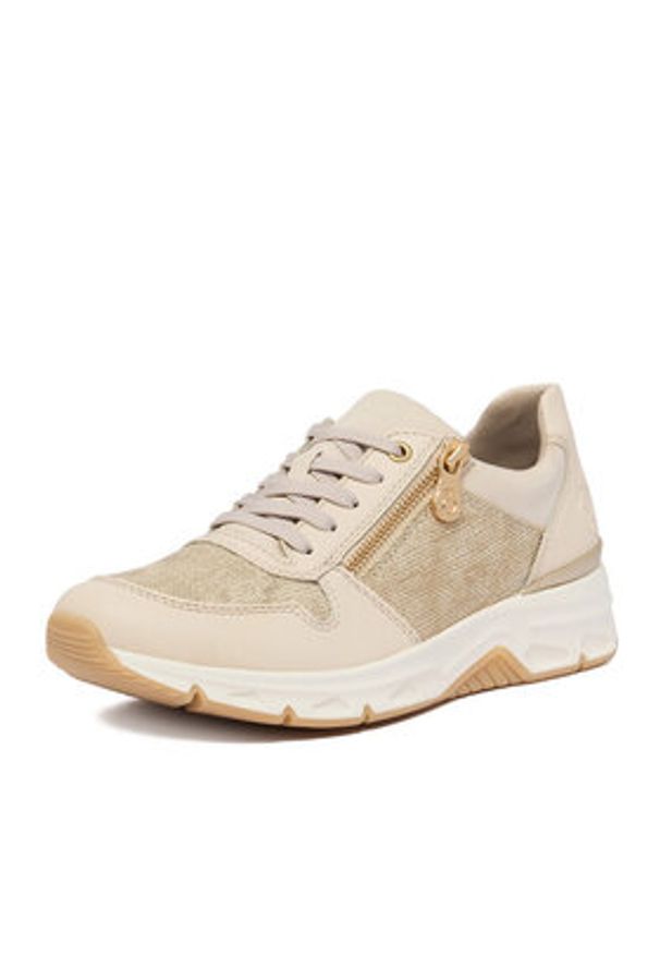 Rieker Sneakersy 48101-60 Beżowy. Kolor: beżowy. Materiał: materiał