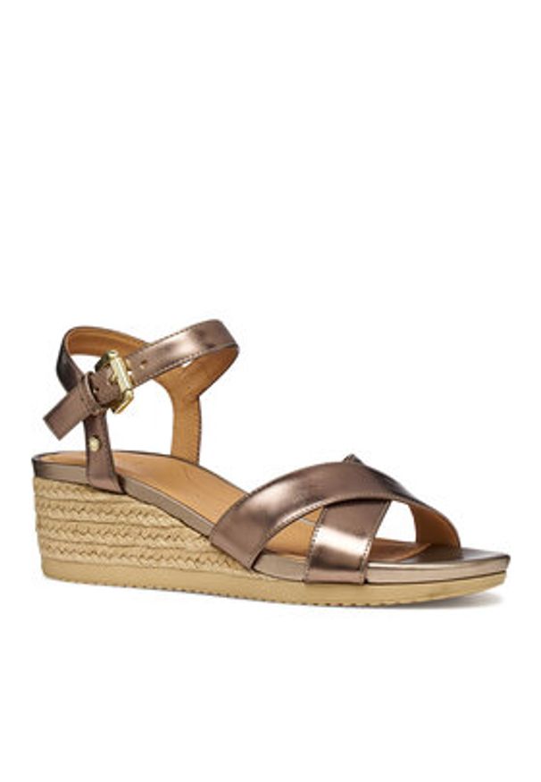 Geox Espadryle D Ischia Corda D02HHC 000CF C5005 Złoty. Kolor: złoty. Materiał: skóra