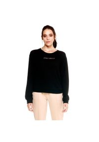 LEONE 1947 APPAREL - Damska bluza z okrągłym dekoltem Winter Chic Boxing Leone. Kolor: czarny. Materiał: tkanina. Sport: fitness