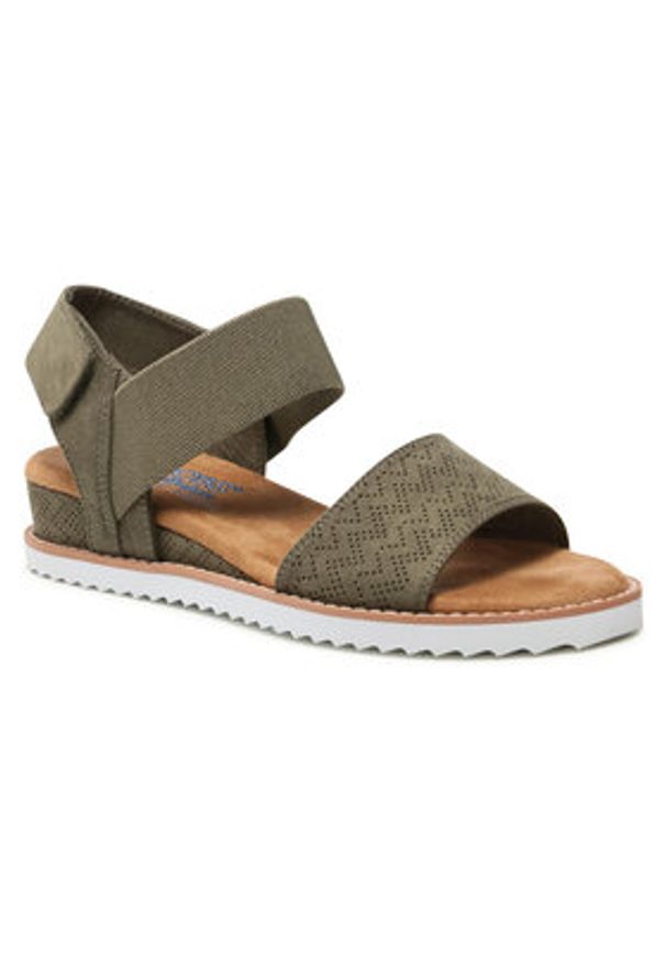 skechers - Skechers Sandały Desert Kiss 31440/OLV Zielony. Kolor: zielony. Materiał: materiał