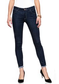 Wrangler - WRANGLER HIGH SKINNY COSY TOUCH W27HRL21N. Stan: podwyższony. Wzór: jednolity