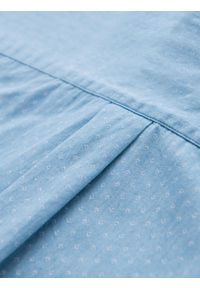Ombre Clothing - Wzorzysta koszula męska z cienkiego jeansu z kieszonką – jasnoniebieska V1 - Rozmiar: XL. Okazja: na co dzień. Kolor: niebieski. Materiał: jeans. Wzór: gładki. Styl: klasyczny, casual