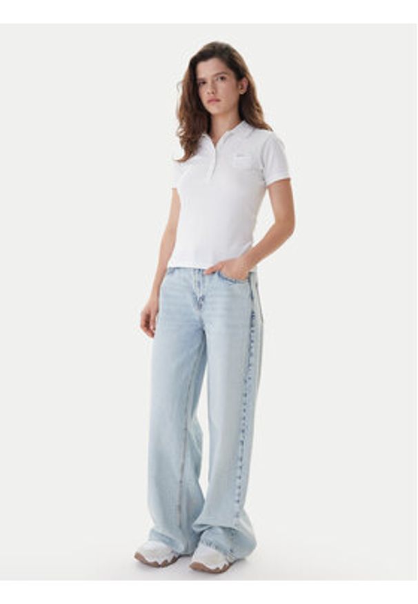 Guess Jeans Polo W5GP73 KCYR1 Biały Regular Fit. Typ kołnierza: polo. Kolor: biały. Materiał: bawełna