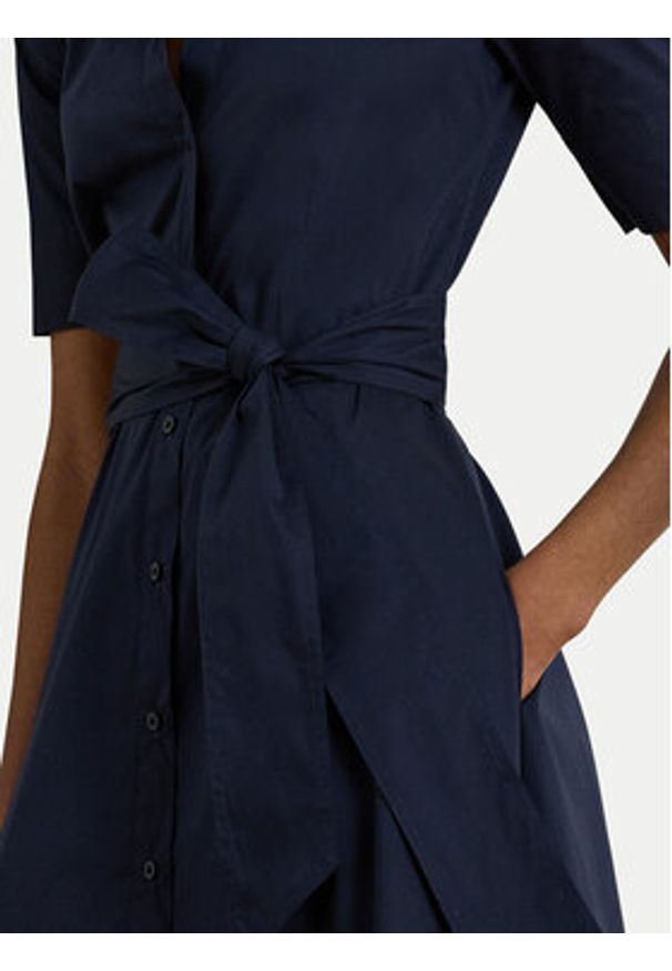 Lauren Ralph Lauren - LAUREN RALPH LAUREN Sukienka koszulowa 200748950010 Granatowy Regular Fit. Kolor: niebieski. Materiał: bawełna. Typ sukienki: koszulowe