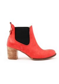 Zapato - sztyblety na słupku - skóra naturalna - model 455 - kolor czerwony (38). Okazja: na co dzień. Kolor: czerwony. Materiał: skóra. Sezon: wiosna, zima, lato, jesień. Obcas: na słupku. Styl: klasyczny, street, casual. Wysokość obcasa: średni #5