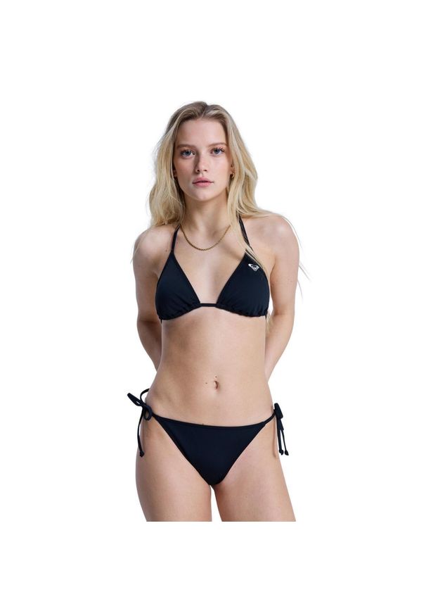 Roxy - Majtki bikini wiązane z boku dla Kobiety SOLID ESSENTIALS Czarny. Kolor: szary. Materiał: poliester, elastan, tkanina