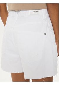 Pepe Jeans Szorty jeansowe A-Line Short Uhw PL801112TC1 Biały Slim Fit. Kolor: biały. Materiał: bawełna #3