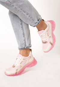Born2be - Różowe Sneakersy Prisolphi. Kolor: różowy. Materiał: materiał. Szerokość cholewki: normalna #5