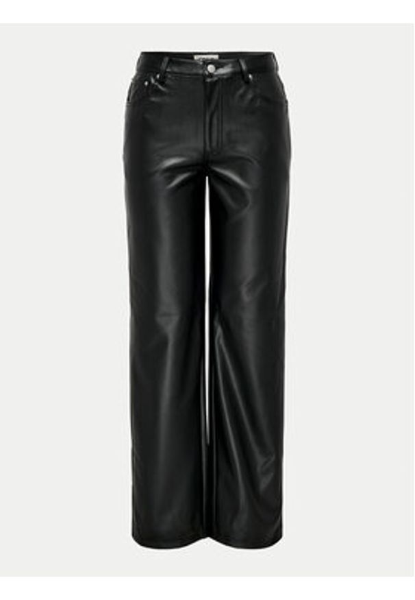 only - ONLY Spodnie z imitacji skóry Kiri 15324777 Czarny Straight Fit. Kolor: czarny. Materiał: skóra