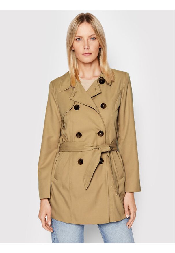 only - ONLY Trencz Valerie 15191821 Beżowy Regular Fit. Kolor: beżowy. Materiał: syntetyk