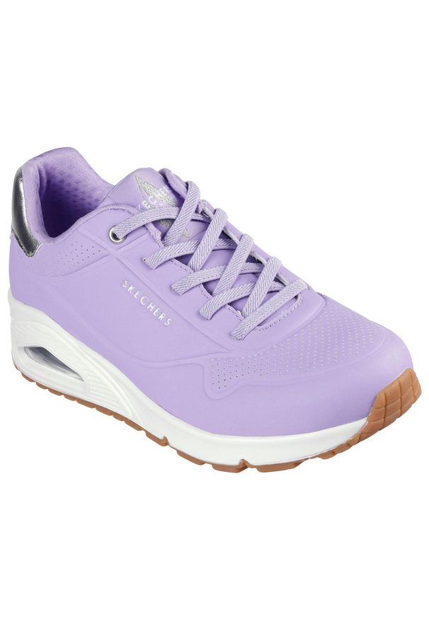 skechers - Buty do chodzenia damskie Skechers Uno Shimmer Away. Kolor: żółty, wielokolorowy, różowy, fioletowy. Materiał: materiał, syntetyk. Szerokość cholewki: normalna. Sport: turystyka piesza