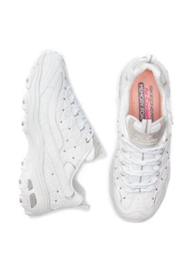 skechers - Skechers Sneakersy D'lites Glamour Feels 13087/WSL Biały. Kolor: biały. Materiał: skóra